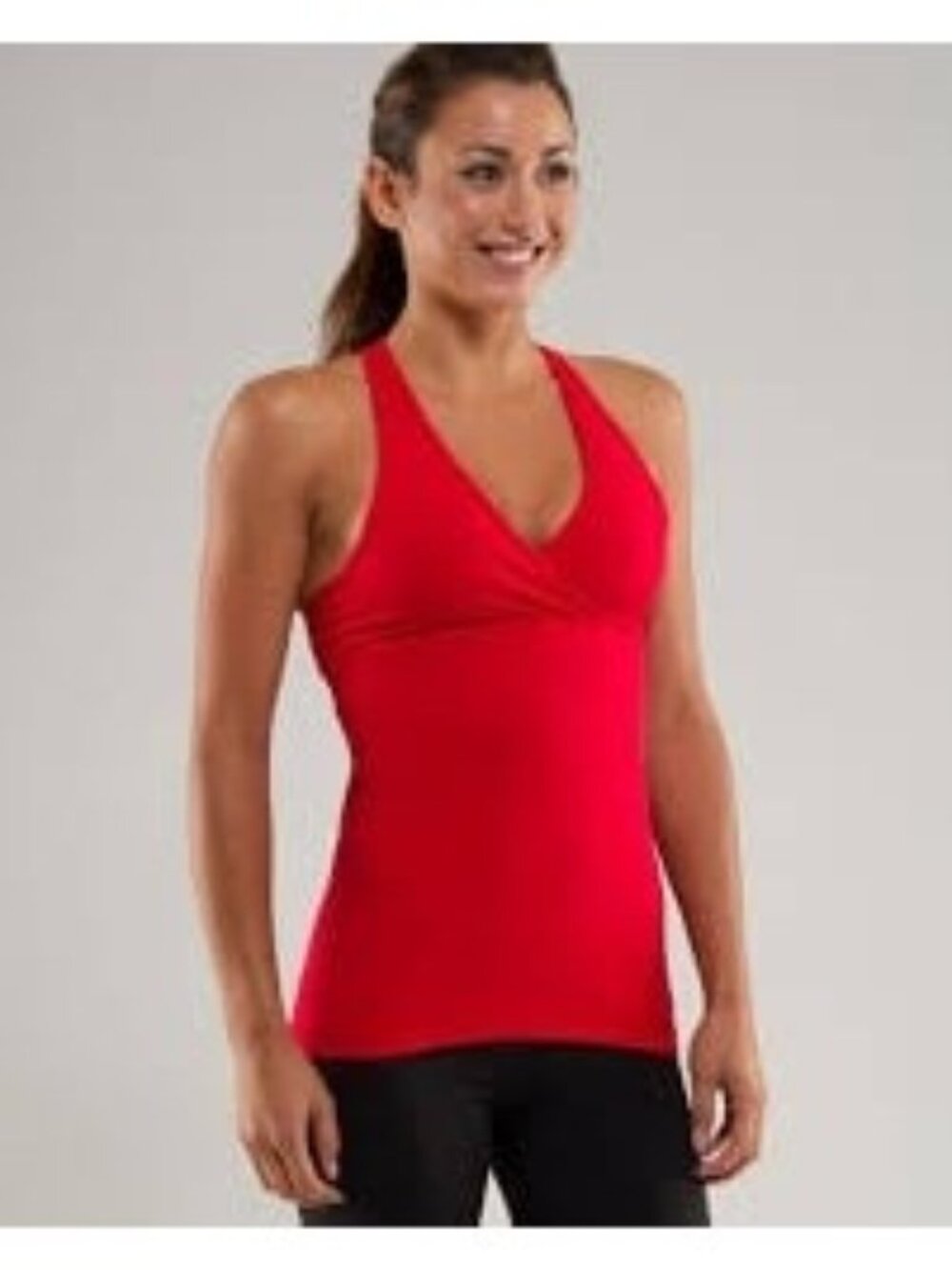 Lululemon Deep V Tank Top Currant Red Size 4 Gym Yoga Athletic Active Racerback